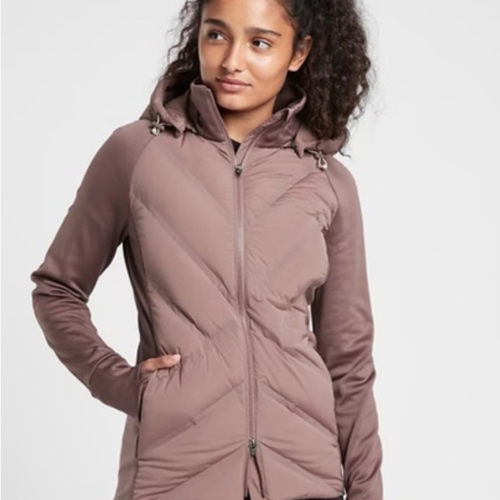 Athleta Women's Purple Hooded Puffer Inlet Jacket